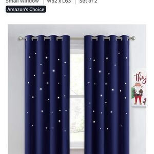 Navy Blue Starry Curtains Set